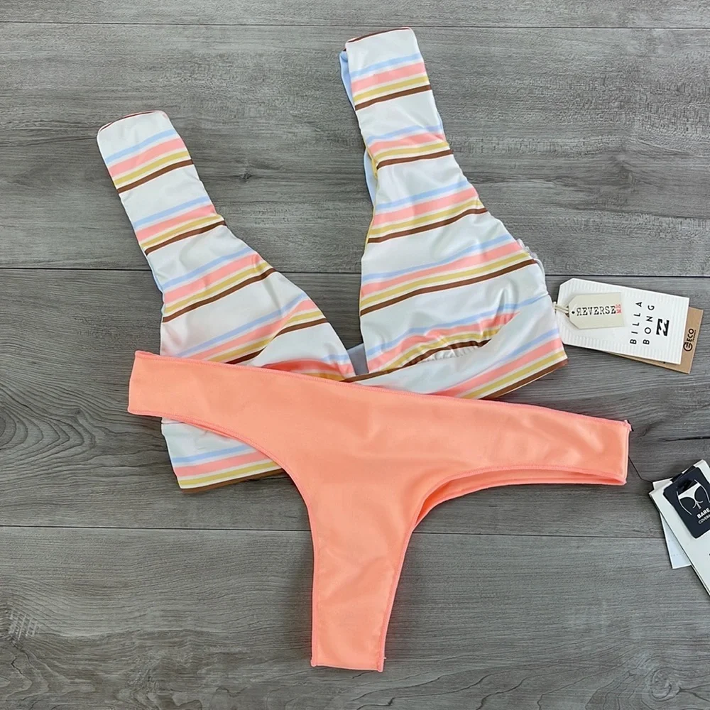 ☀️BILLABONG☀️ RIP CURL☀️FEELING SUNNY PLUNGE CLASSIC SURF SKIMKY BIKINI